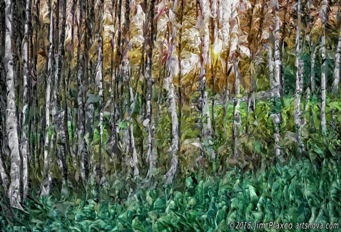 Birch Forest Refracted generative painting