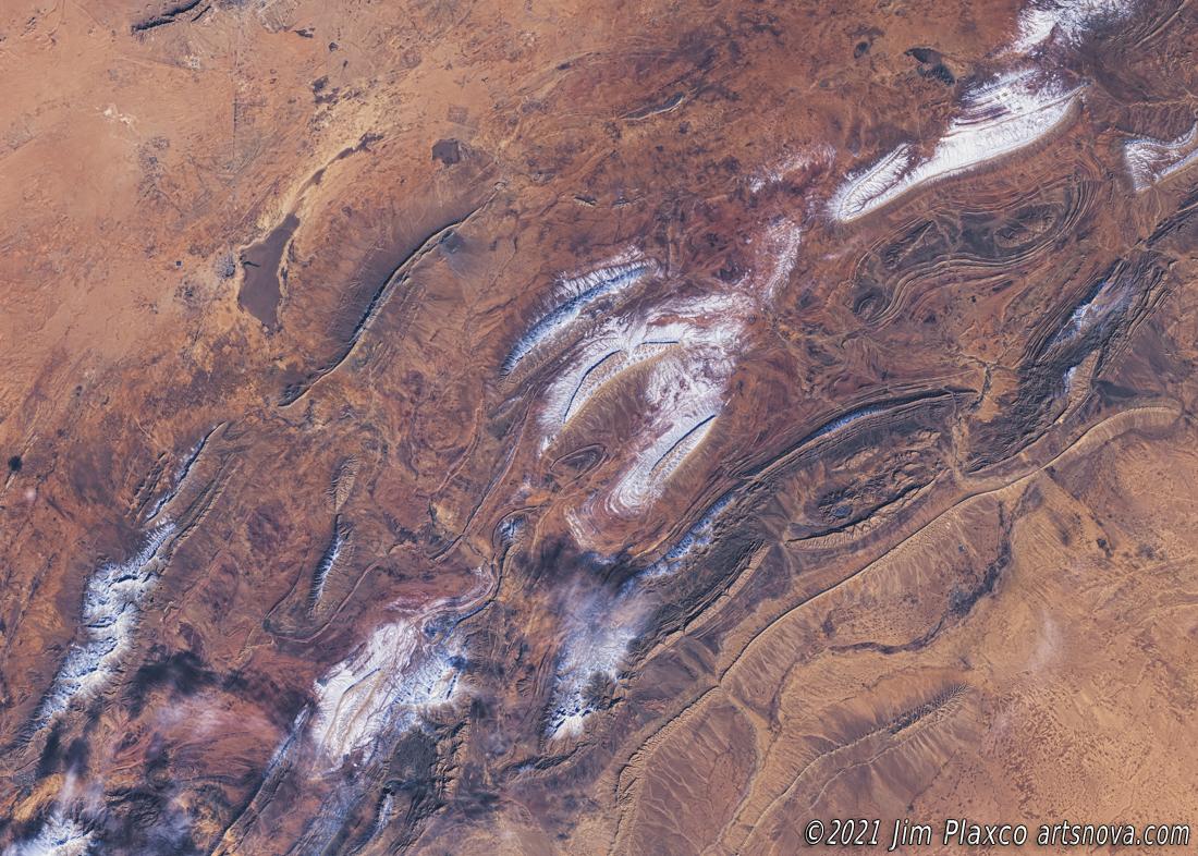 Satellite Image of Snow in the Sahara Desert, Algeria