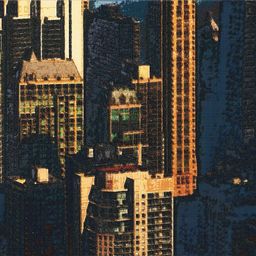 Hup Ho World cityscape painting of downtown Chicago