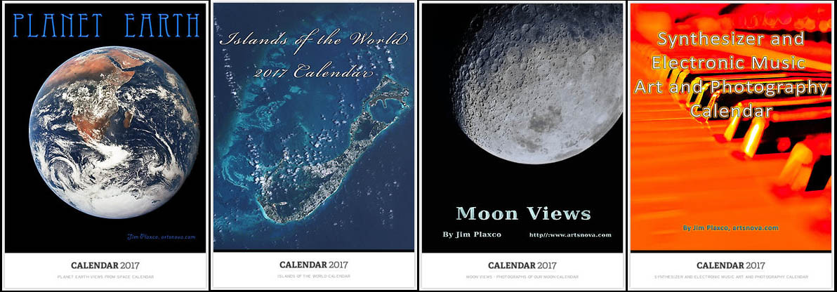 2017 Calendars - Earth, Islands, Moon and Music Calendars