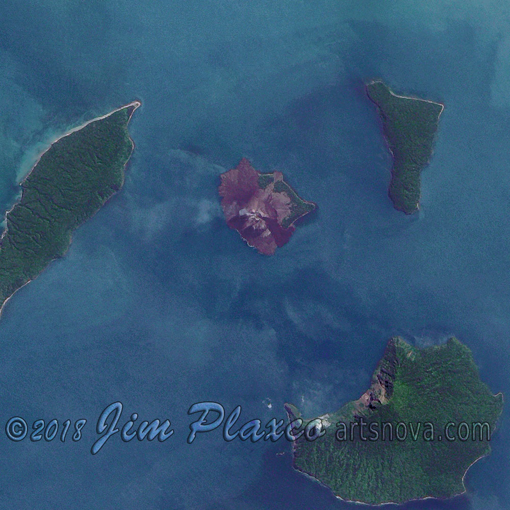 Anak Krakatau (Krakatoa) Volcano - full size detail