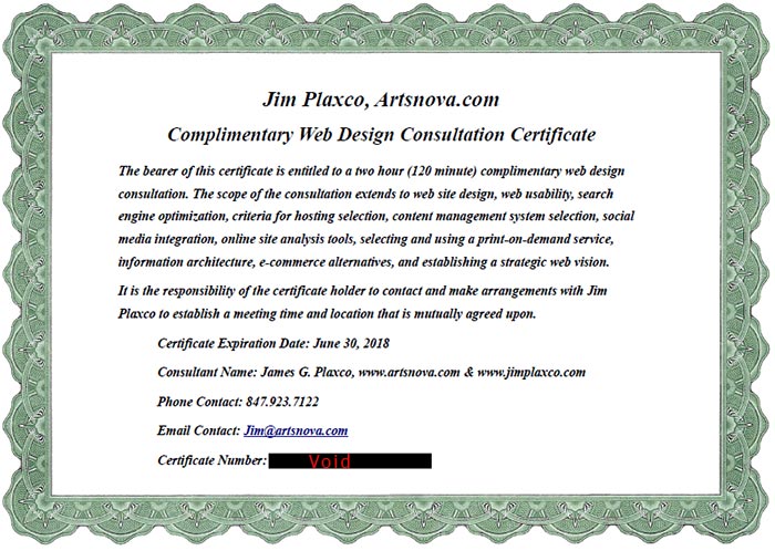 Web Consulting Services Certificate