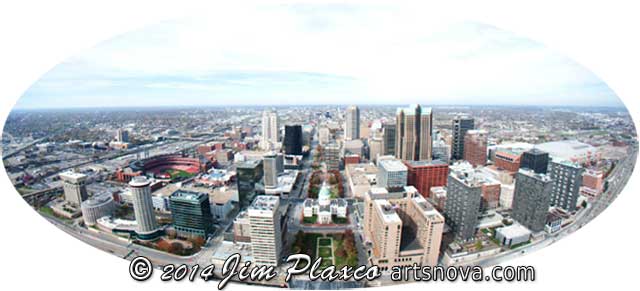 Downtown St. Louis from the Gateway Arch