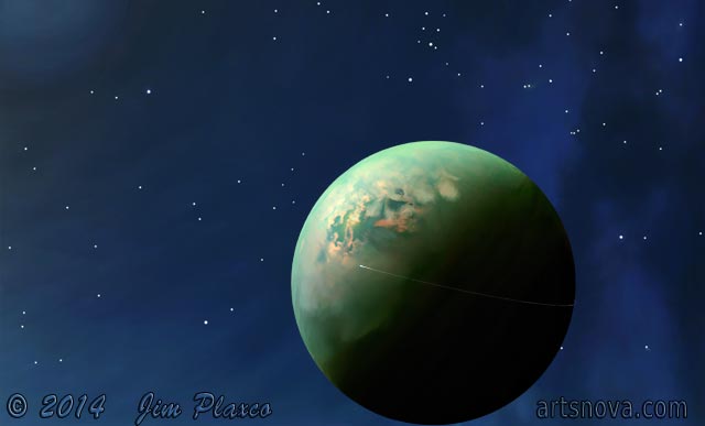 First Human Mission to Titan Digital Painting