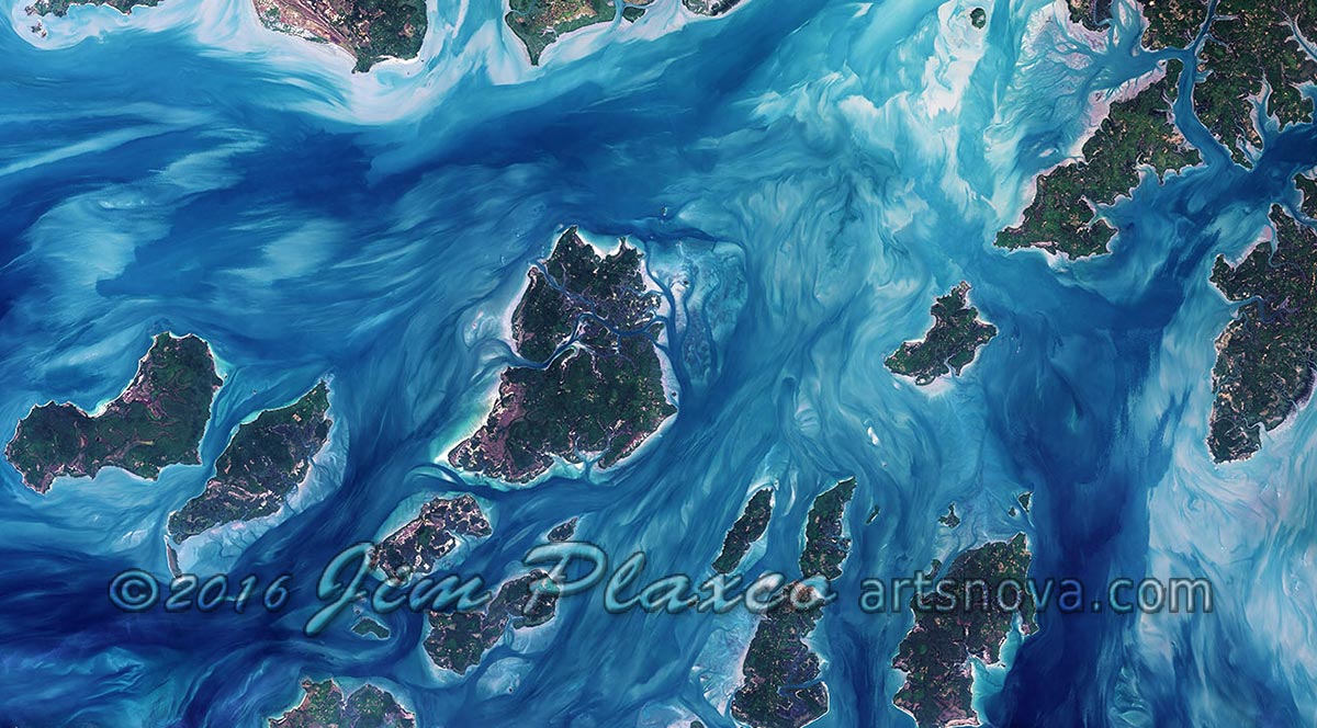 An example illustration of a Landsat image from Planet Earth As Art: The View From Space