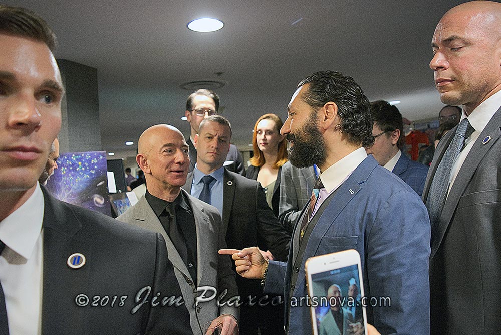 Jeff Bezos and actor Cas Anvar from The Expanse