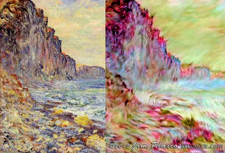 Monet original morning by the sea vs generative seaside