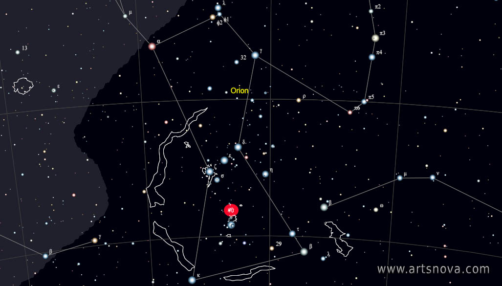 Orion Constellation Skychart Map