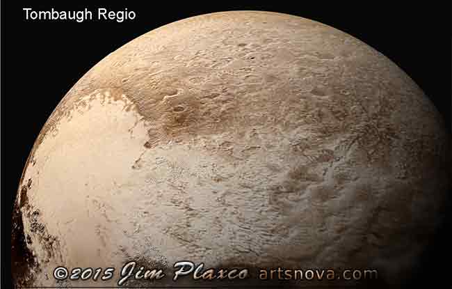 3D render of Tombaugh Regio, Pluto