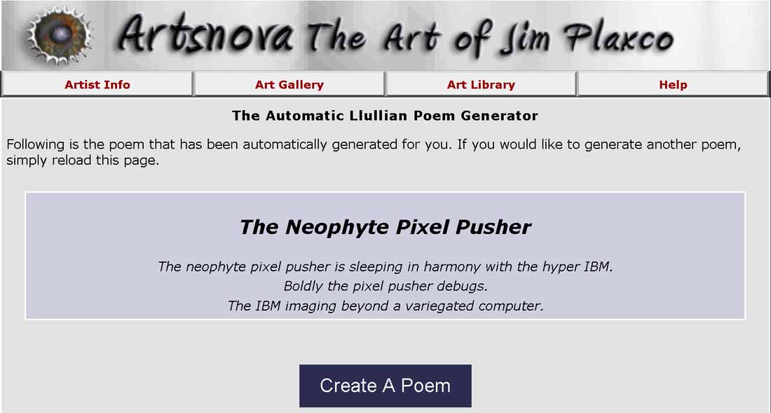 The Neophyte Pixel Pusher Auto Poem