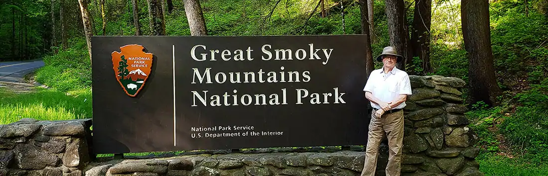 Entrance sign for Great Smoky Mountains National Park Book