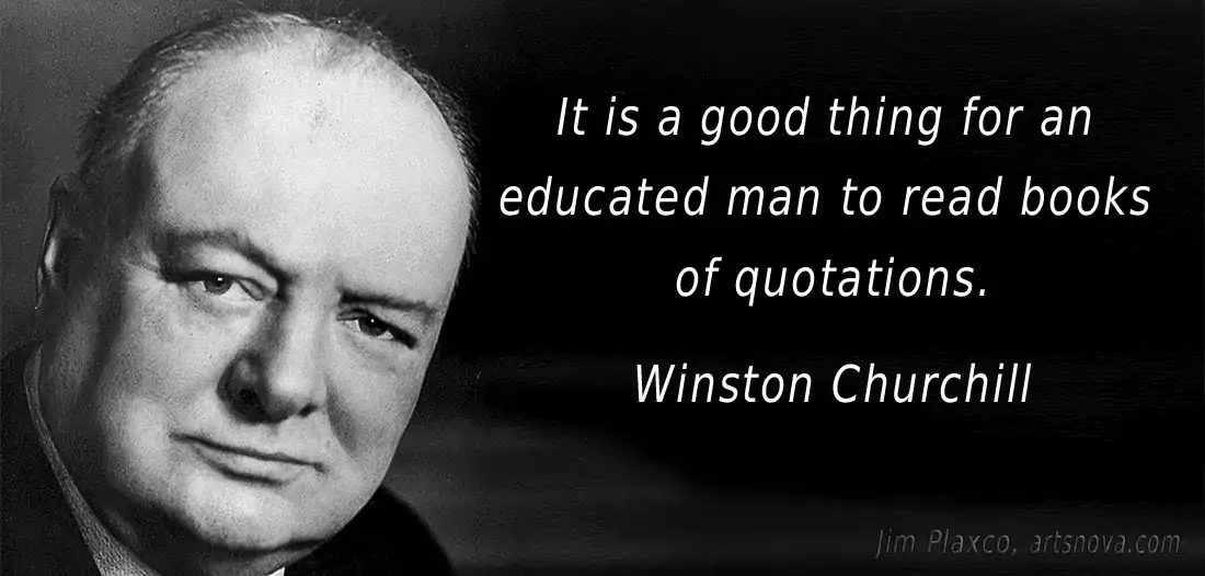 Winston Churchill portrait and quote