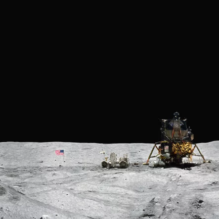 Apollo 16 Lunar Landing Site Panorama Space Art