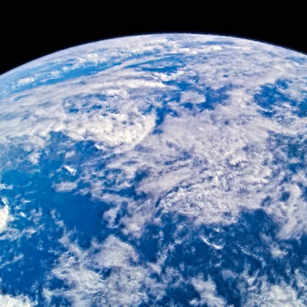 Blue Planet Ocean and Clouds Space Art