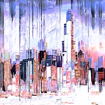 Chicago Skyscraper Skyline Glitch Art