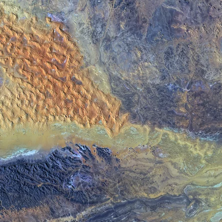 Colors of Africa Libyan Rock and Sand Dunes Satellite Image