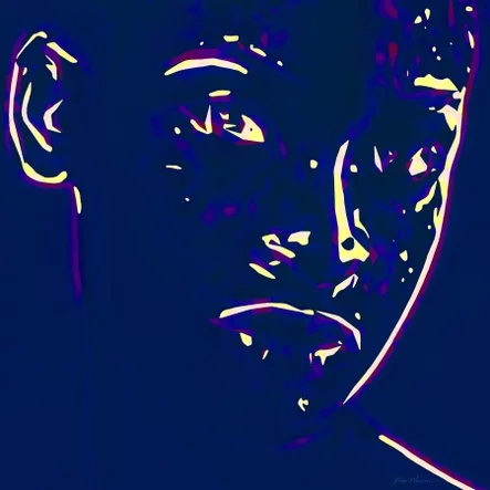 Night Portrait of a Woman in Neon Light
