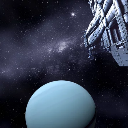 Starship Approaching Exoplanet WASP 39B Space Art