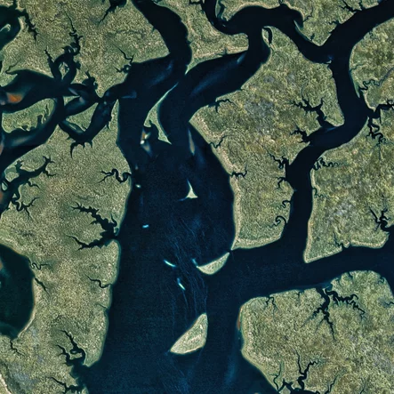 Sulfur Creek and Oyster Creek Florida Space Photograph