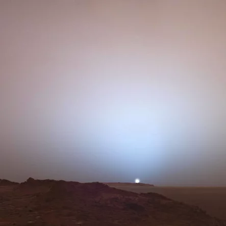 Sunset over Gusev Crater, Mars Space Art