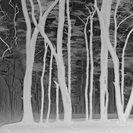 Winter Nightfall in the Forest of Giants Landscape