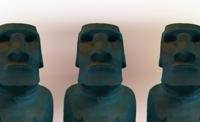 Easter Island Blue Man Three Portrait