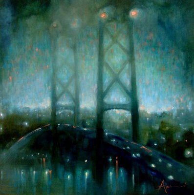 MacDonald Bridge in Fog: Twilight