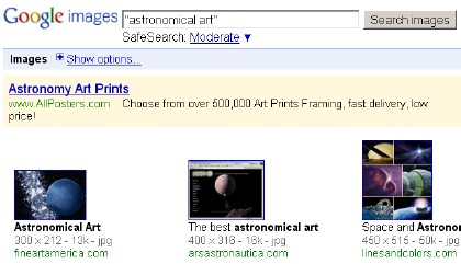 Google Results for Astronomical Art