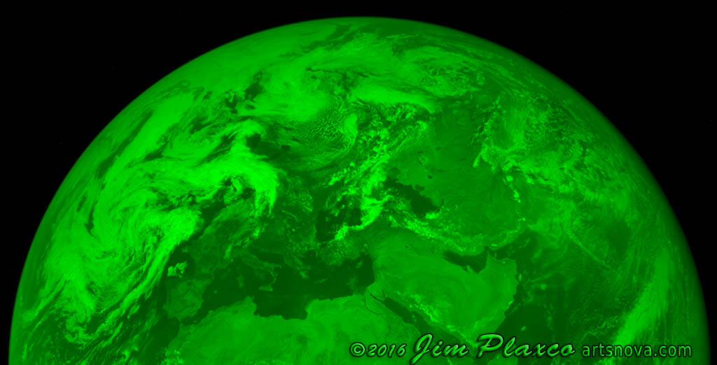 Planet Earth Apollo Image Green Channel