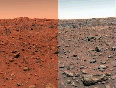 Viking lander view of Martian surface